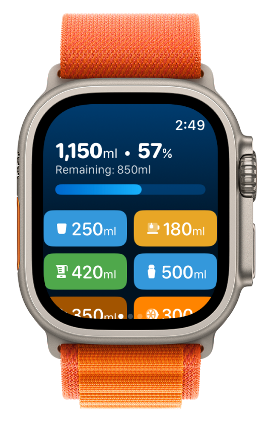 waterminder watch feature